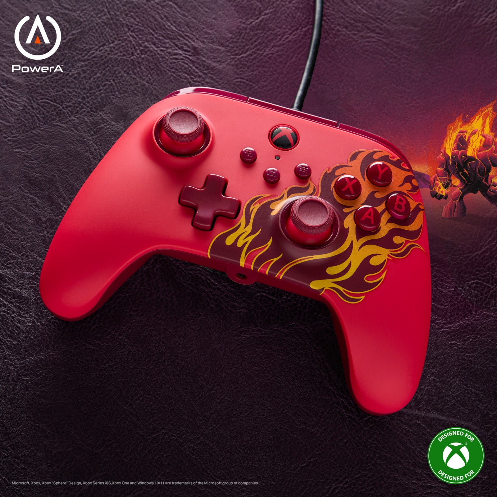 Manette Powera Advantage avec câble pour Xbox Series X|s - Red Fire (rouge, Xbox Series X|s, Xbox One, PC)