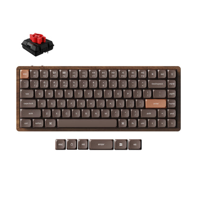 Clavier mécanique RVB Keychron k3 max-h1w tout bois édition spéciale (couleur bois, disposition américaine (qwerty), rouge lait pom, 75 %, LED RVB, pbt double-shot, échange à chaud, 2,4 GHz | Bluetooth 5.1 | USB-C)