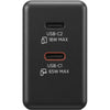 Lenovo double USB-C (65 W) gan (noir, 2x USB-C, alimentation)