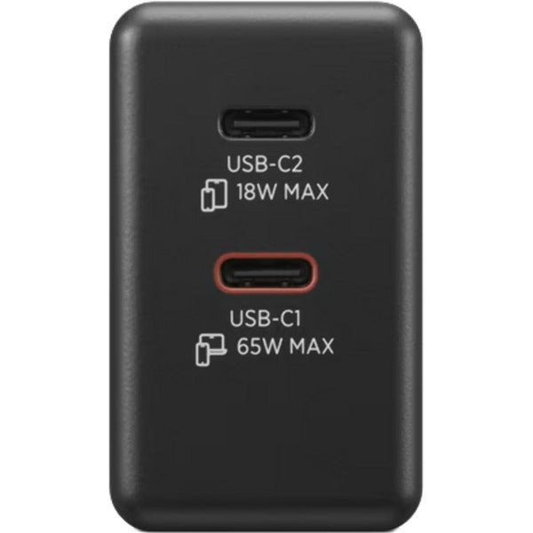 Lenovo double USB-C (65 W) gan (noir, 2x USB-C, alimentation)