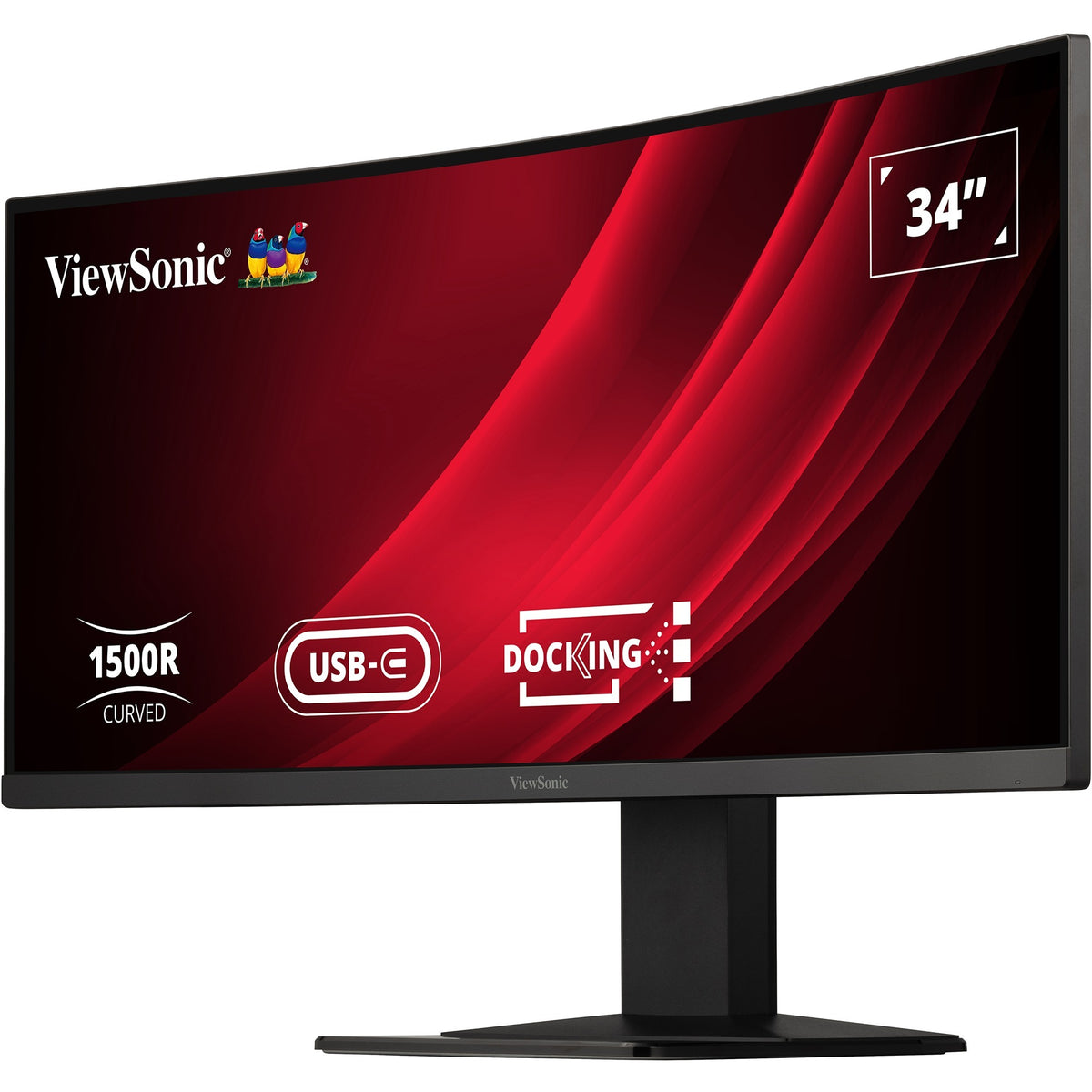 Moniteur d'accueil incurvé Viewsonic UwQHD avec commutateur KVM VG3419C 34 ultra-large (noir (mat), 1x HDMI, 1x port d'affichage, USB-A, USB-B, USB-C, LAN, audio)