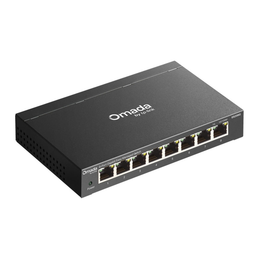 Tp-Link Omada ES208G Commutateur Gigabit à 8 ports facile à gérer (Noir)