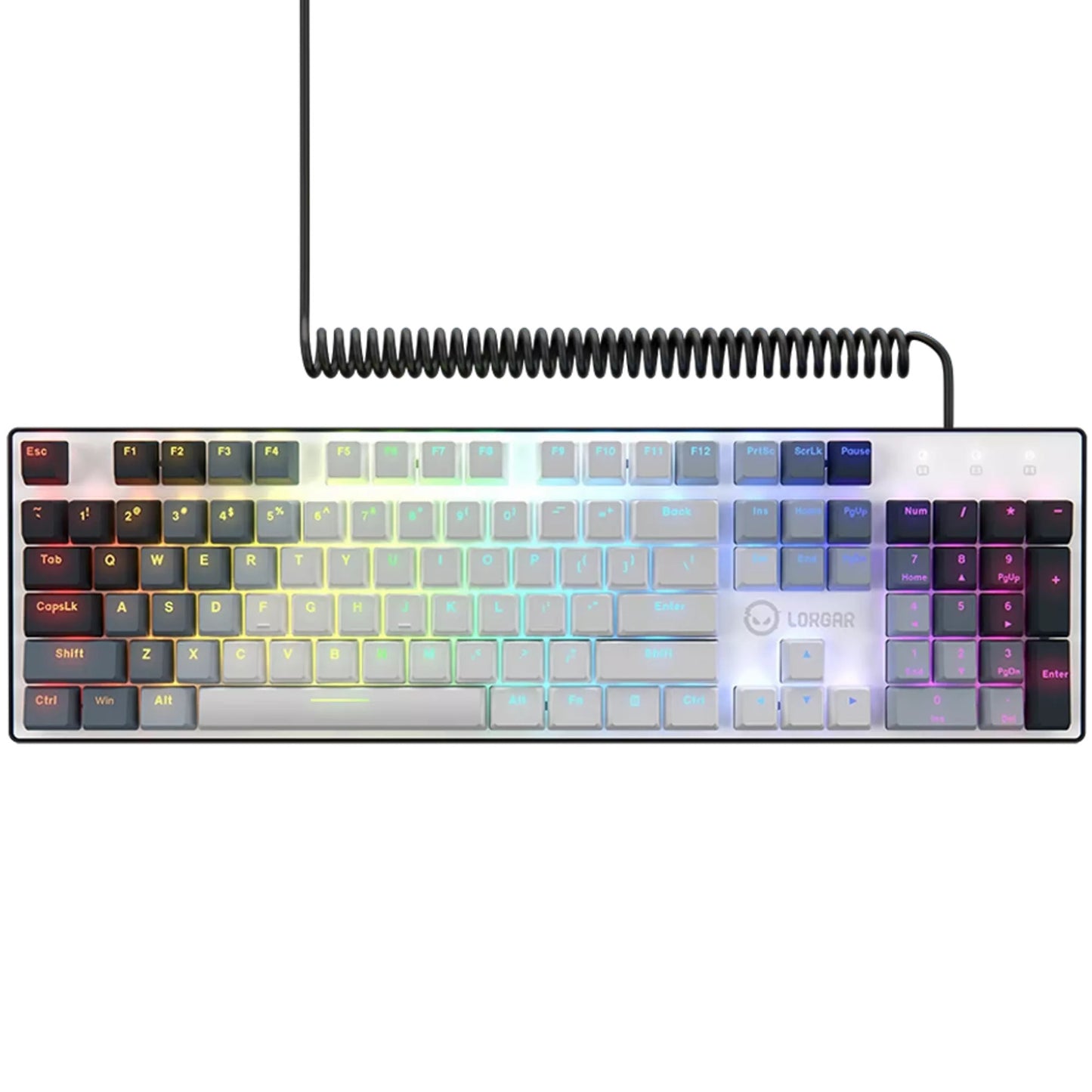 Lorgar azar 514, clavier de jeu (blanc, disposition américaine, logar dream, rgb)
