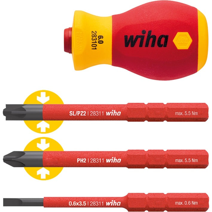 Tournevis Wiha avec Bithouderset Electric Slimvar