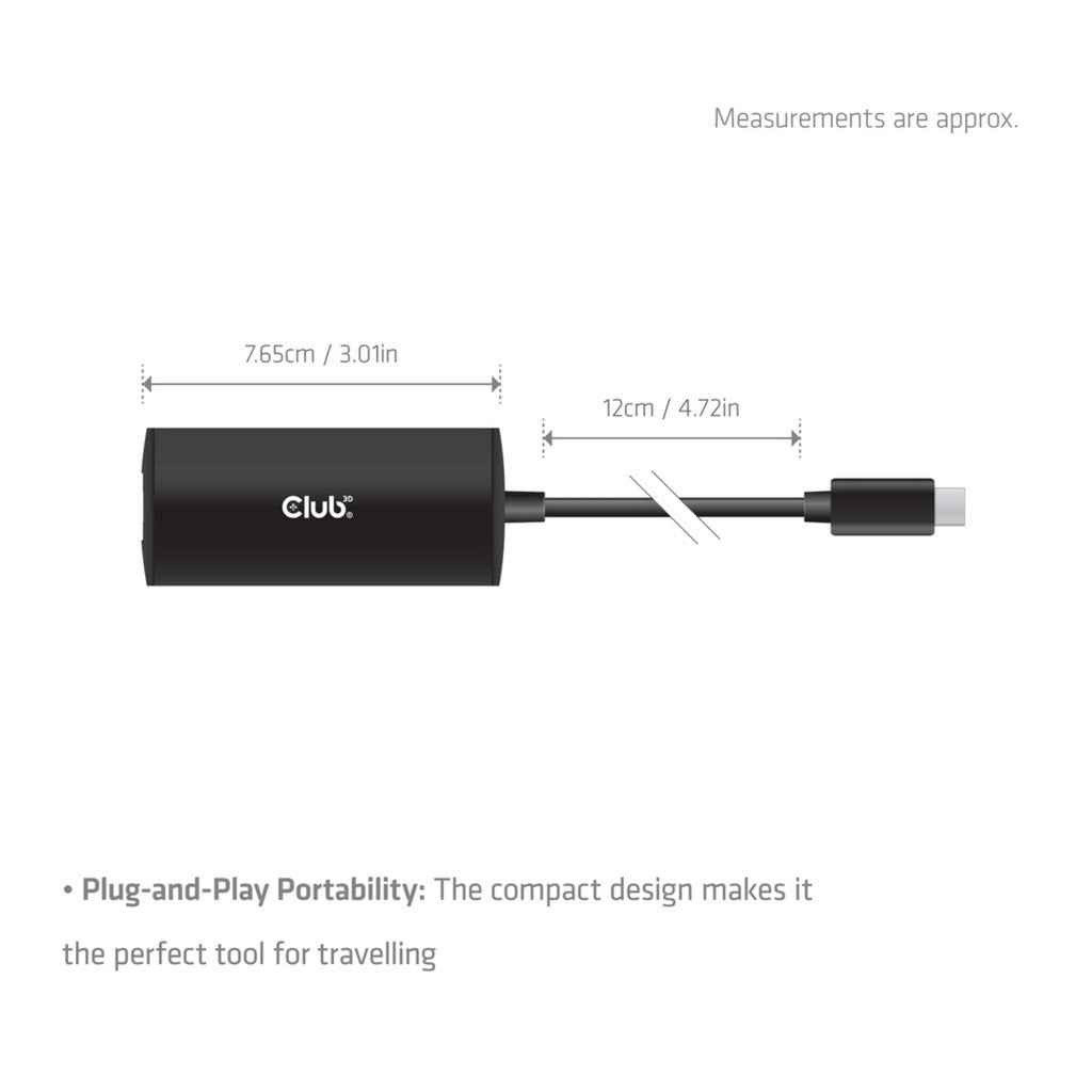 Adaptateur Ethernet Club 3D CAC-2531 USB-C vers RJ45 10G (noir)