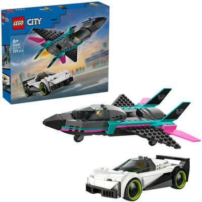Lego city 60489 avion à réaction contre voiture de sport