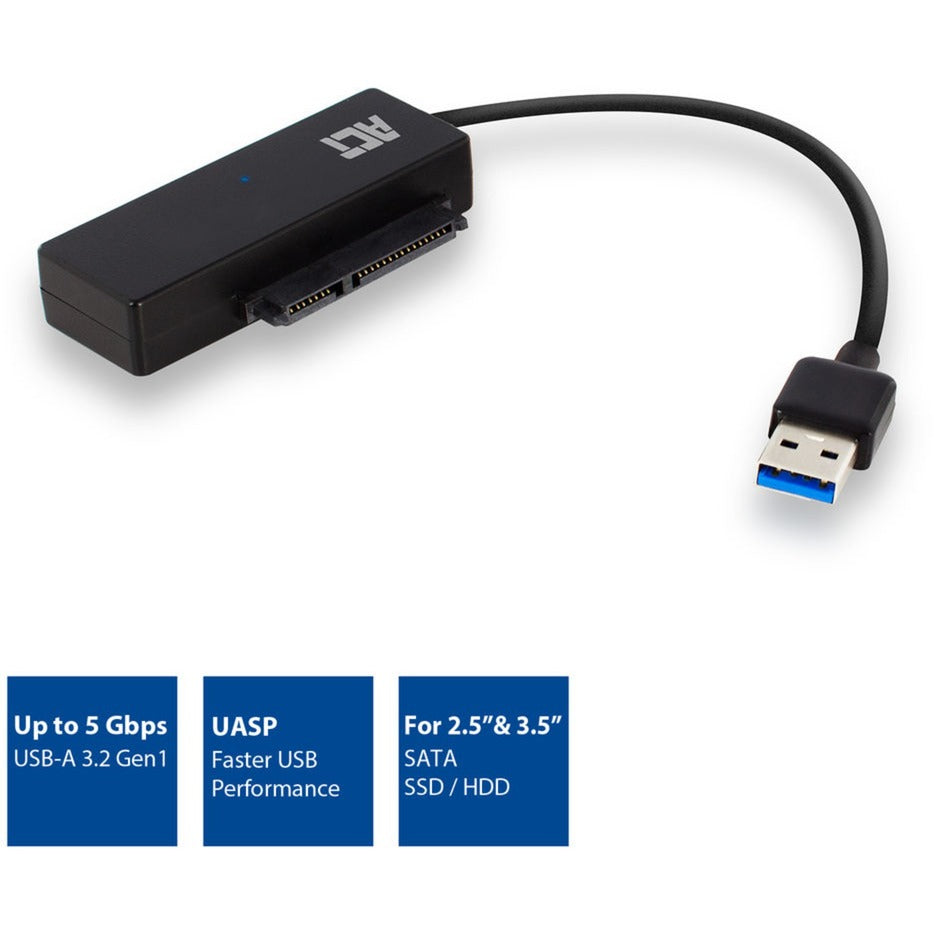 Act Connectivité USB 3,2 Gen1 à 2,5 3,5 pouces Câble adaptateur SATA V