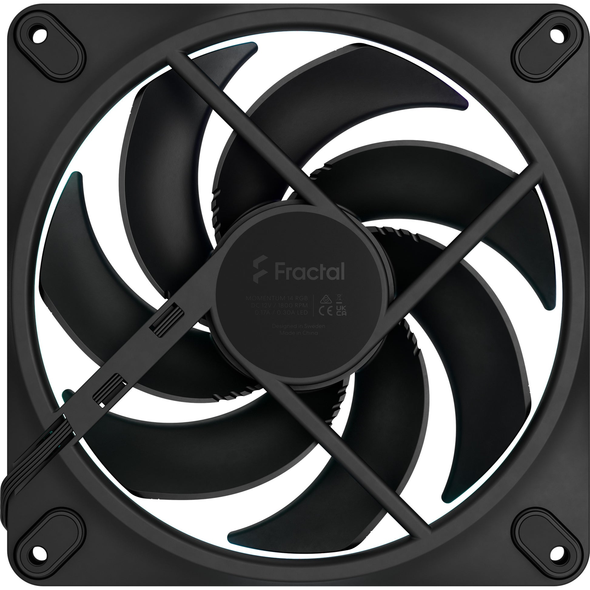 Fractal design momentum 14 ventilateur de boîtier rgb (noir, 140 x 140 x 25 mm, pwm)