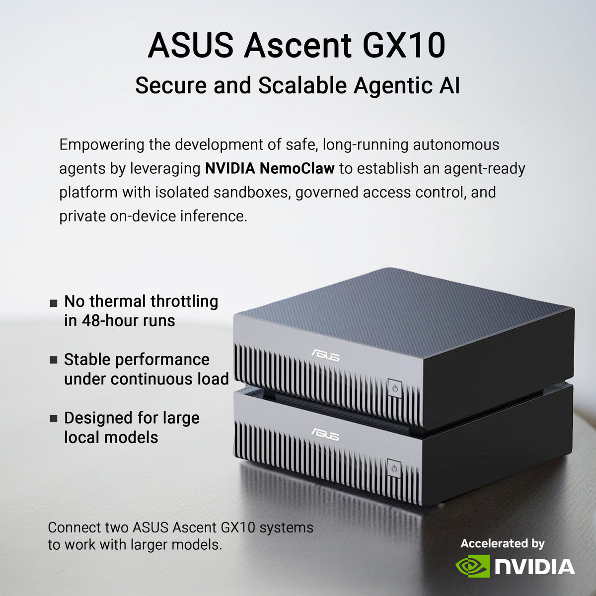 Asus Ascent GX10 Arm V9.2-A 128 2 Mini PC (Gris foncé | NVIDIA GB10 Grace Blackwell | DGX Spark | NVLINK-C2C | 128 Go | SSD 2 To)
