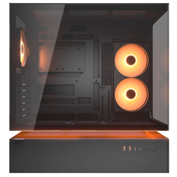 Boîtier tour midi Cougar cfv235 (noir | 2x USB-A | 1x USB-C | RGB | verre trempé)