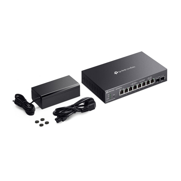 Commutateur intelligent tp-link omada sg2210xmp-m2 8 ports 2,5gbase-t (noir, 8x poe+, 2x 10ge sfp+)