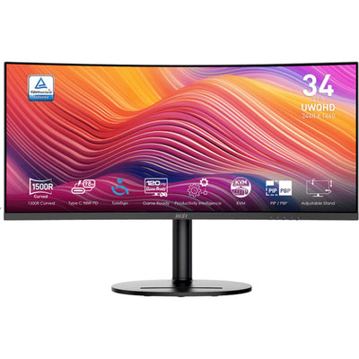 Moniteur ultra-large MSI Modern MD342CQP 34 (noir, HDMI, Display Port, 2x USB-A, USB-B, USB-C)