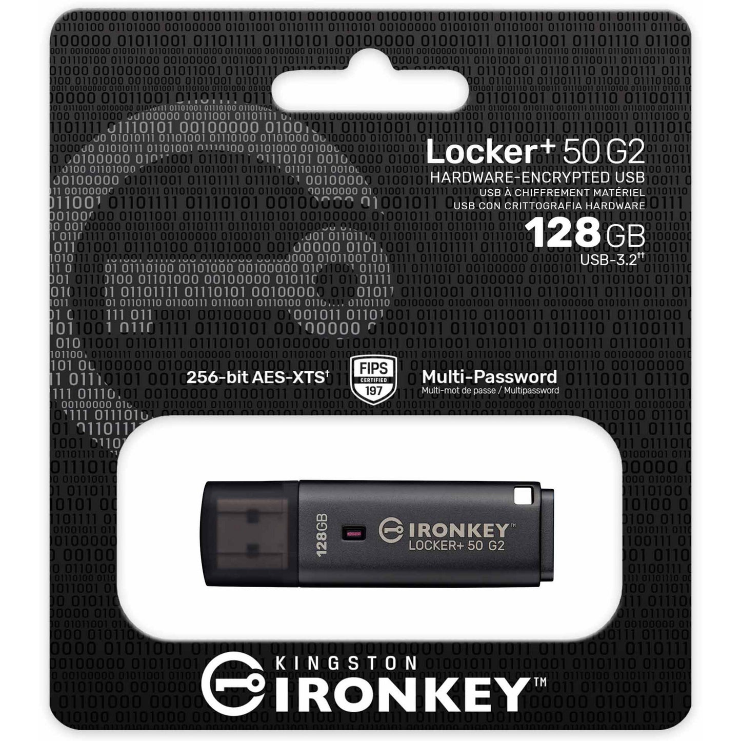 Kingston ironkey locker+ 50 g2 clé USB 128 Go clé USB (anthracite, USB-A 3.2 gen 1)