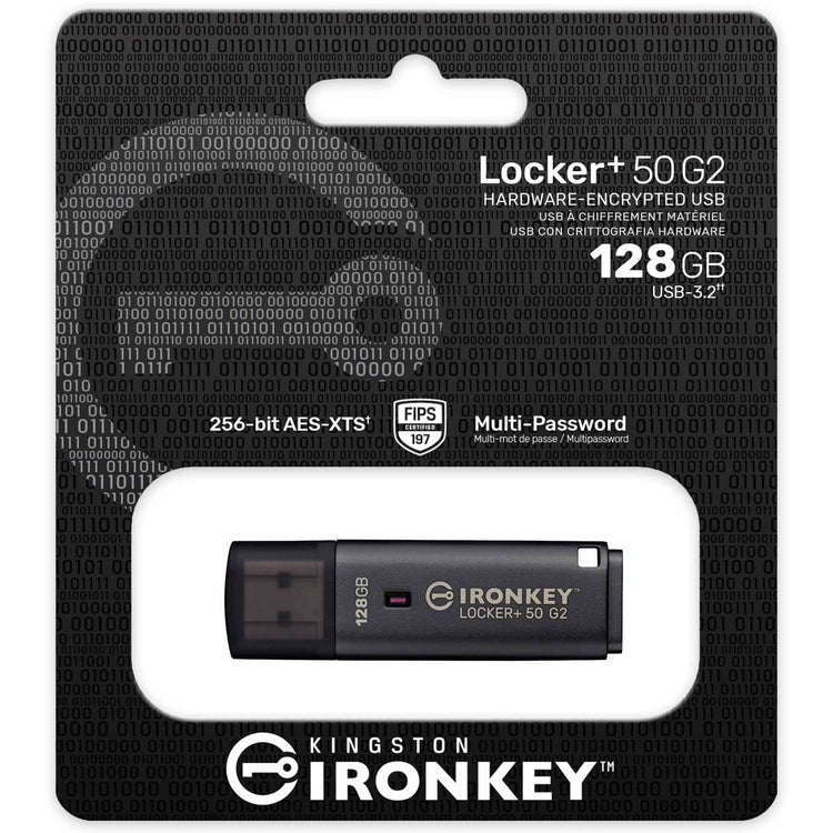 Kingston ironkey locker+ 50 g2 clé USB 128 Go clé USB (anthracite, USB-A 3.2 gen 1)
