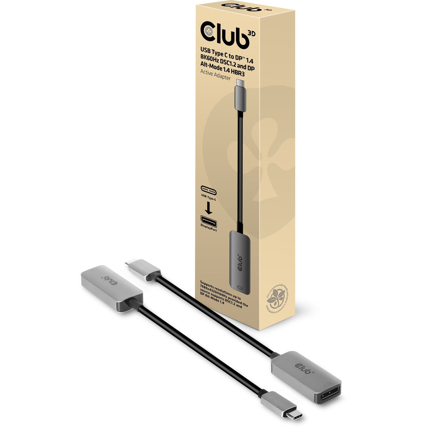 Club 3D USB Type C DP1.4 Adaptateur actif