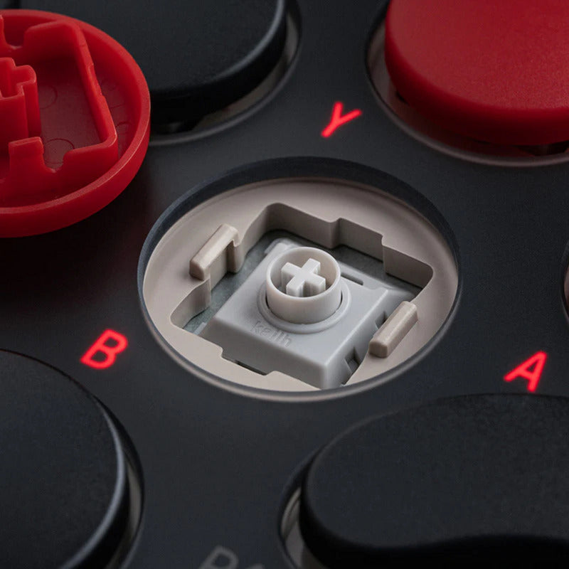 Manette d'arcade 8bitdo (gris rouge, usb bluetooth 2,4 ghz, nintendo switch, pc)