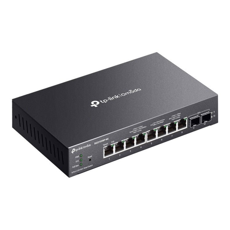 Commutateur intelligent tp-link omada sg2210xmp-m2 8 ports 2,5gbase-t (noir, 8x poe+, 2x 10ge sfp+)