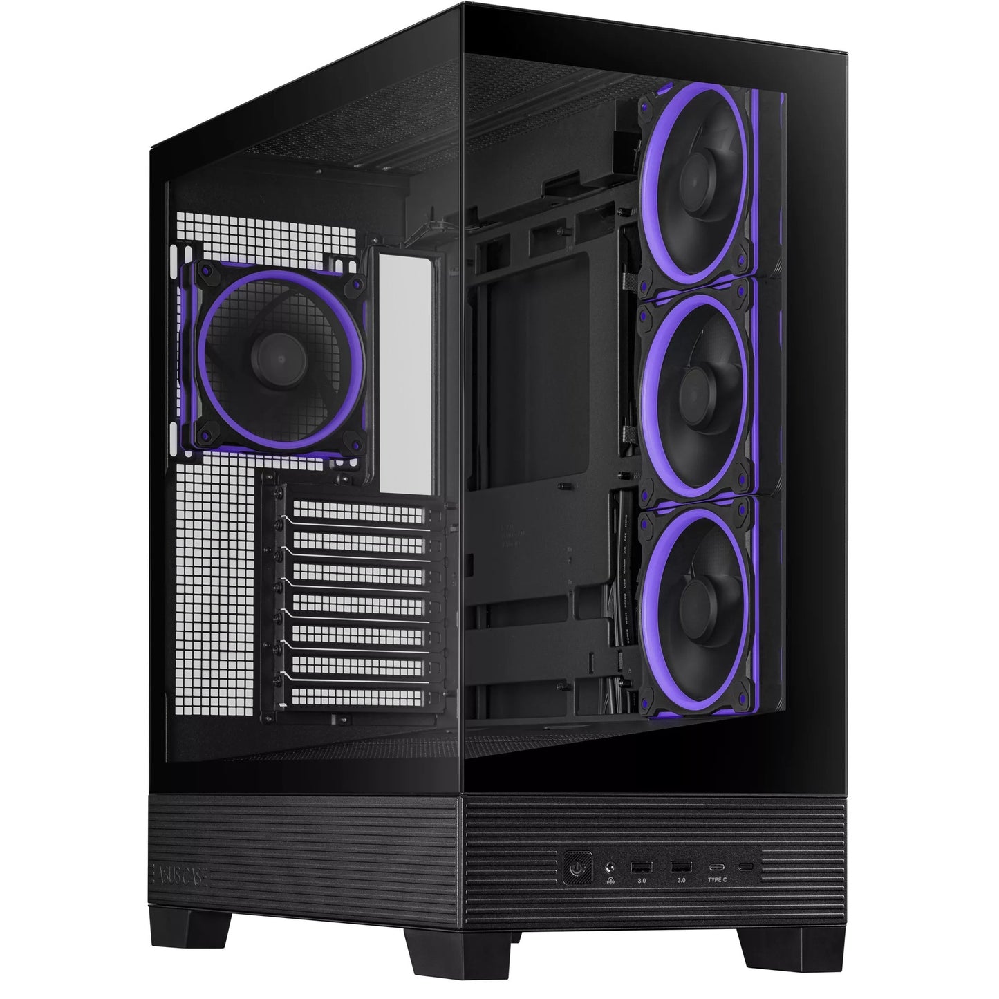 Boîtier tour midi Asus a31 plus (noir | 2x USB-A | 2x USB-C | verre trempé)