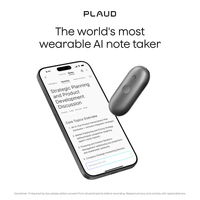 Machine à dicter Plaud notepin s (noir, 64 go, Bluetooth 5.2 BLE (Bluetooth low energy) Wi-Fi)