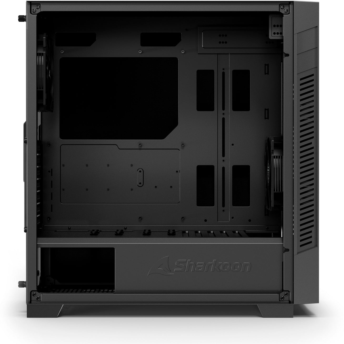 Boîtier tour midi silencieux Sharkoon s25 (noir | 2x USB-A | 1x USB-C)