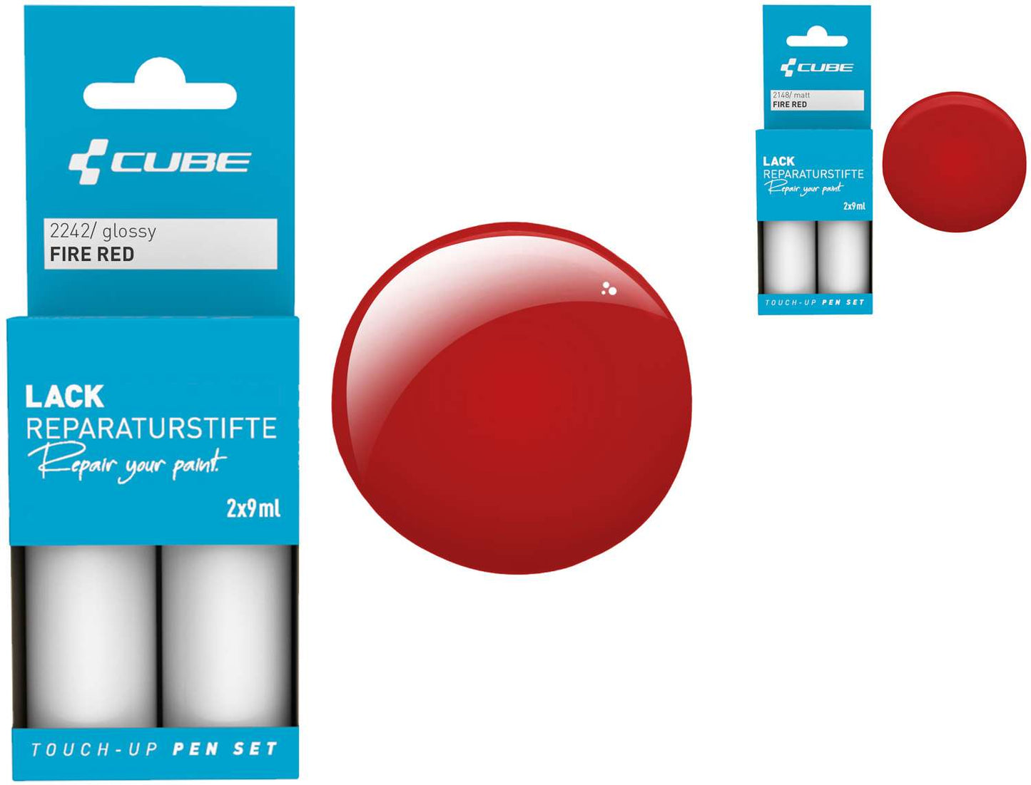 Set de stylos de retouche Cube rouge feu