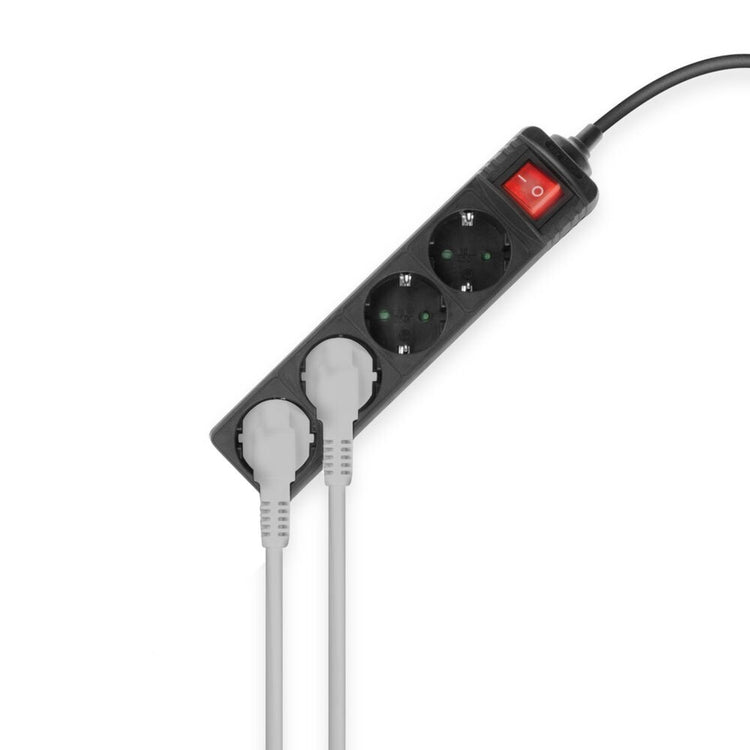 ACTION ACTIVE avec commutateur, 4 douilles, 2 m, noir