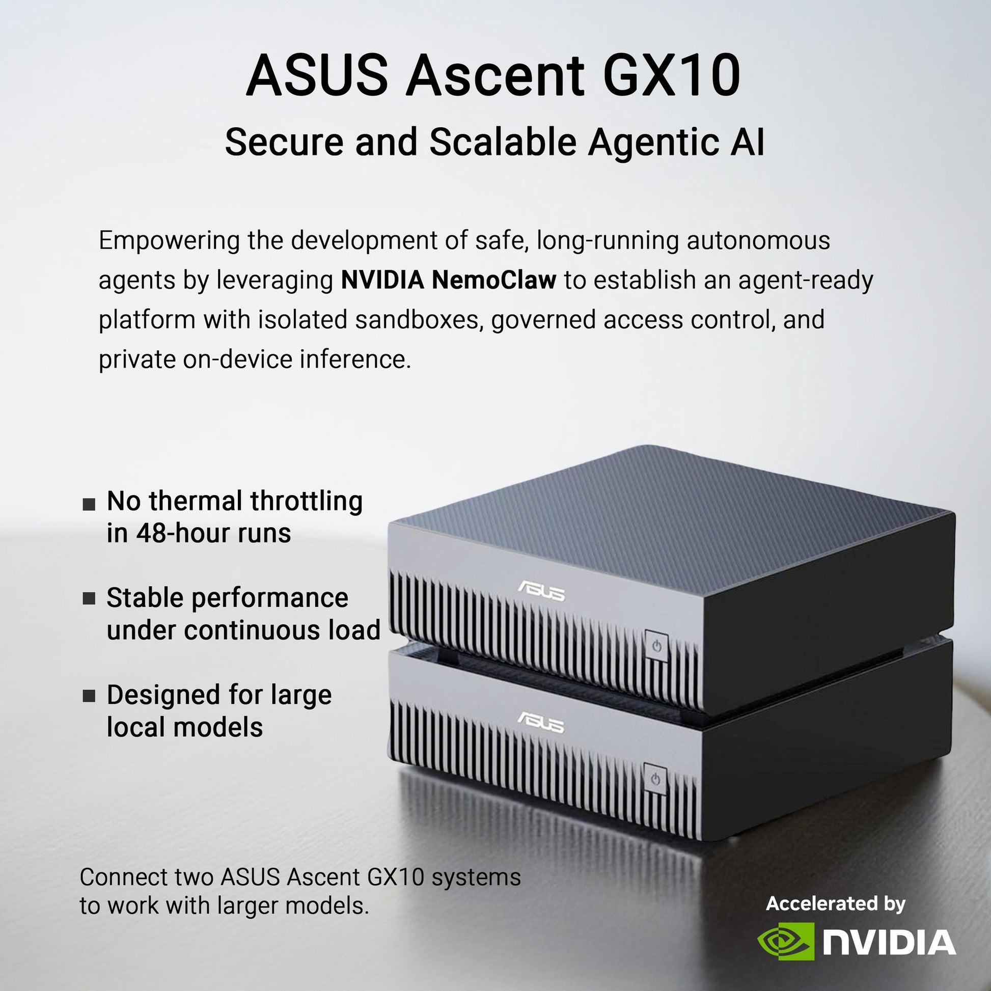Asus Ascent GX10 Arm V9.2-A 128 1 Mini PC (Gris foncé | NVIDIA GB10 Grace Blackwell | DGX Spark | NVLINK-C2C | 128 Go | SSD 1 To)