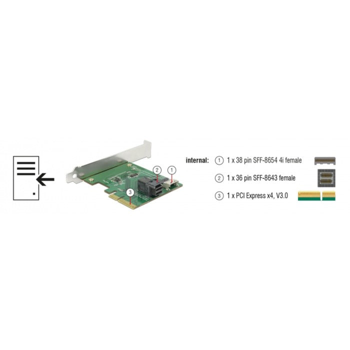 Dellock PCI Express X4 Carte U.2 NVME à 1 x SFF interne