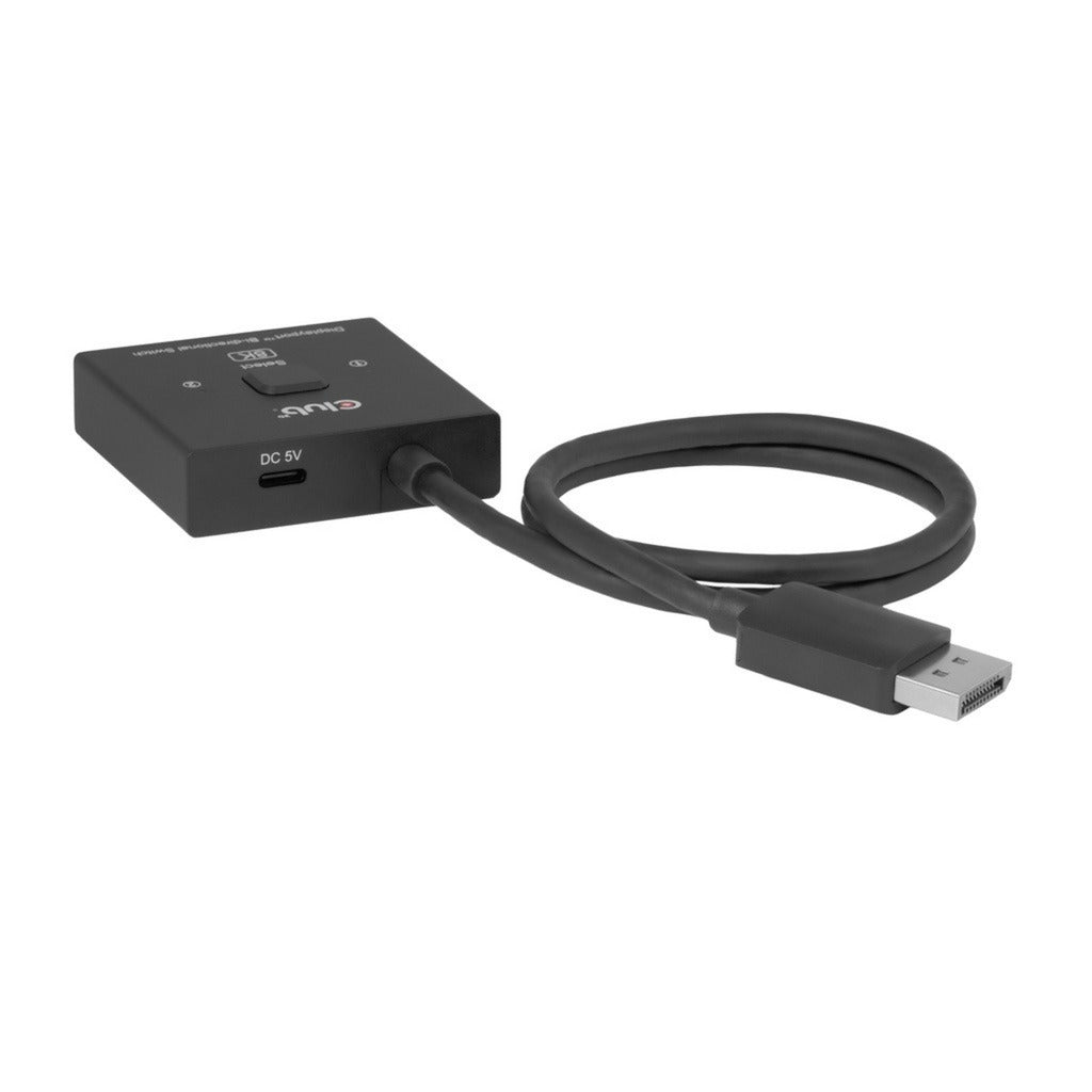 Club 3D DisplayPort 2-en-1 Bidirectionnel 8K Switch DisplayPort Switch (Noir)