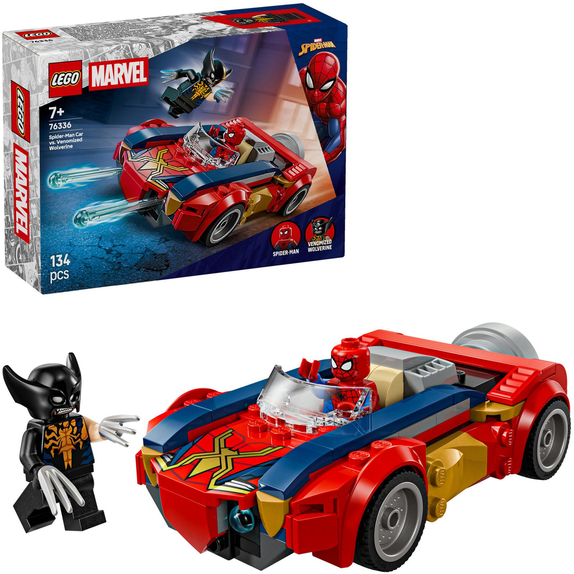 Lego super heros 76336 Marvel Spider-Man Car contre Wolverine venimisé