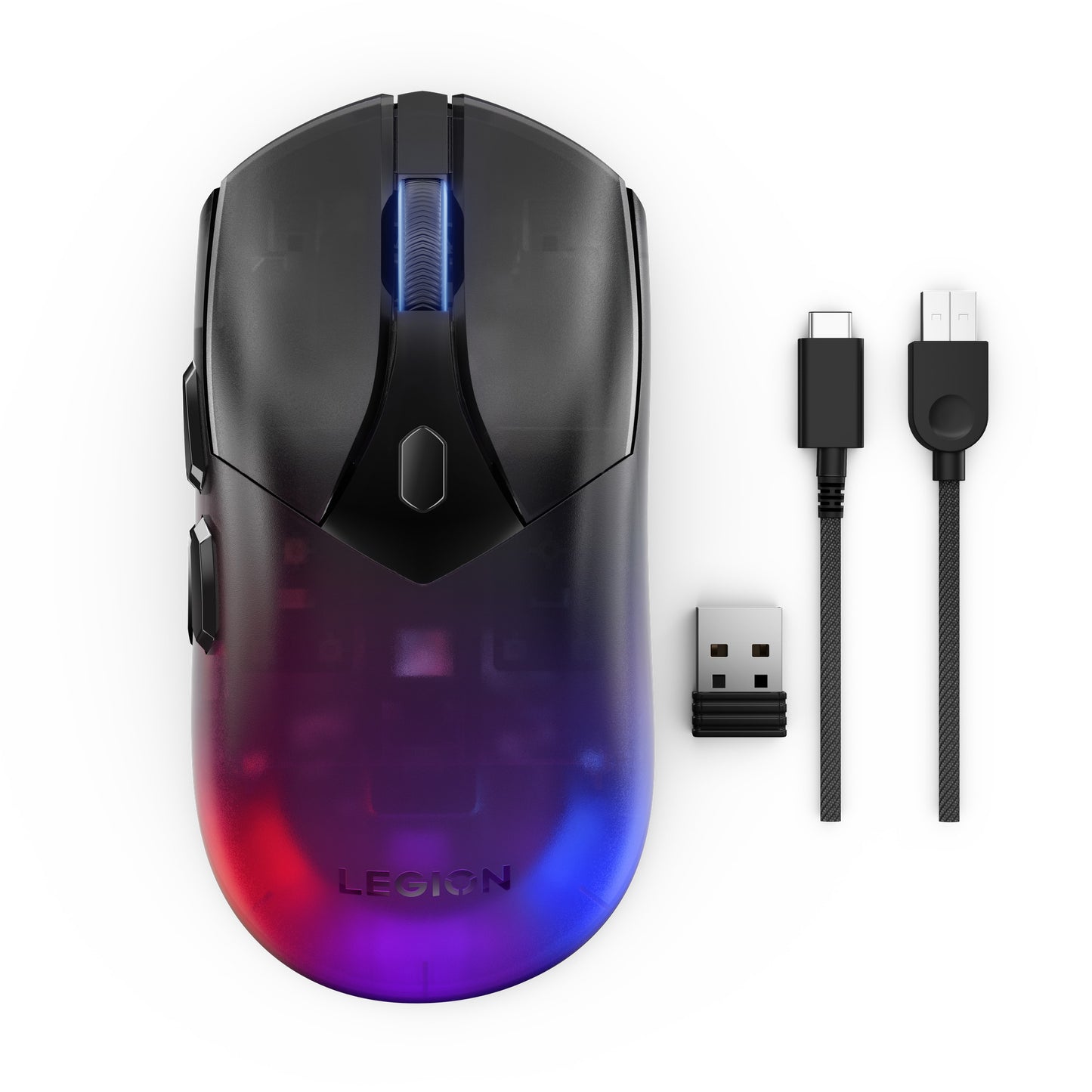 Souris de jeu RVB sans fil Lenovo Legion M410 (noir, 16 000 DPI, RVB, USB 2,4 GHz)