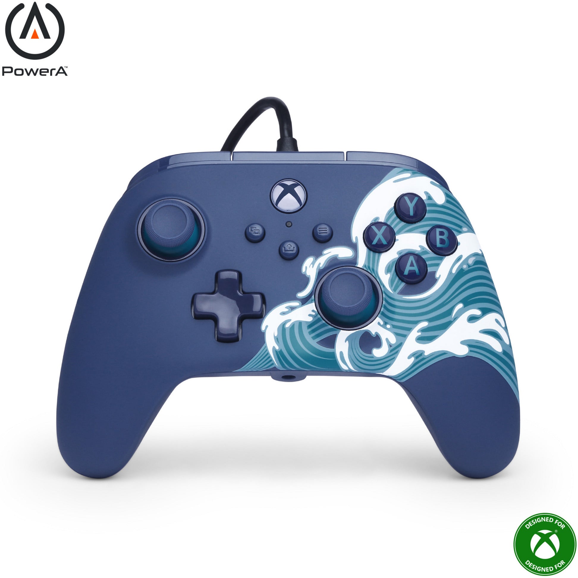 Manette Powera Advantage avec câble pour Xbox Series X|s - Water Wave (bleu azur, Xbox Series X|s, Xbox One, PC)