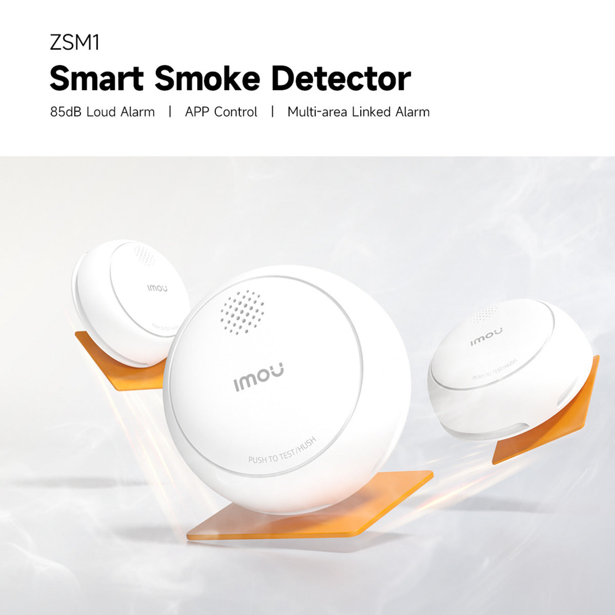 Détecteur de fumée intelligent Imou - bundle zsm1 (blanc, 3 pièces + passerelle intelligente zg2s, zigbee)