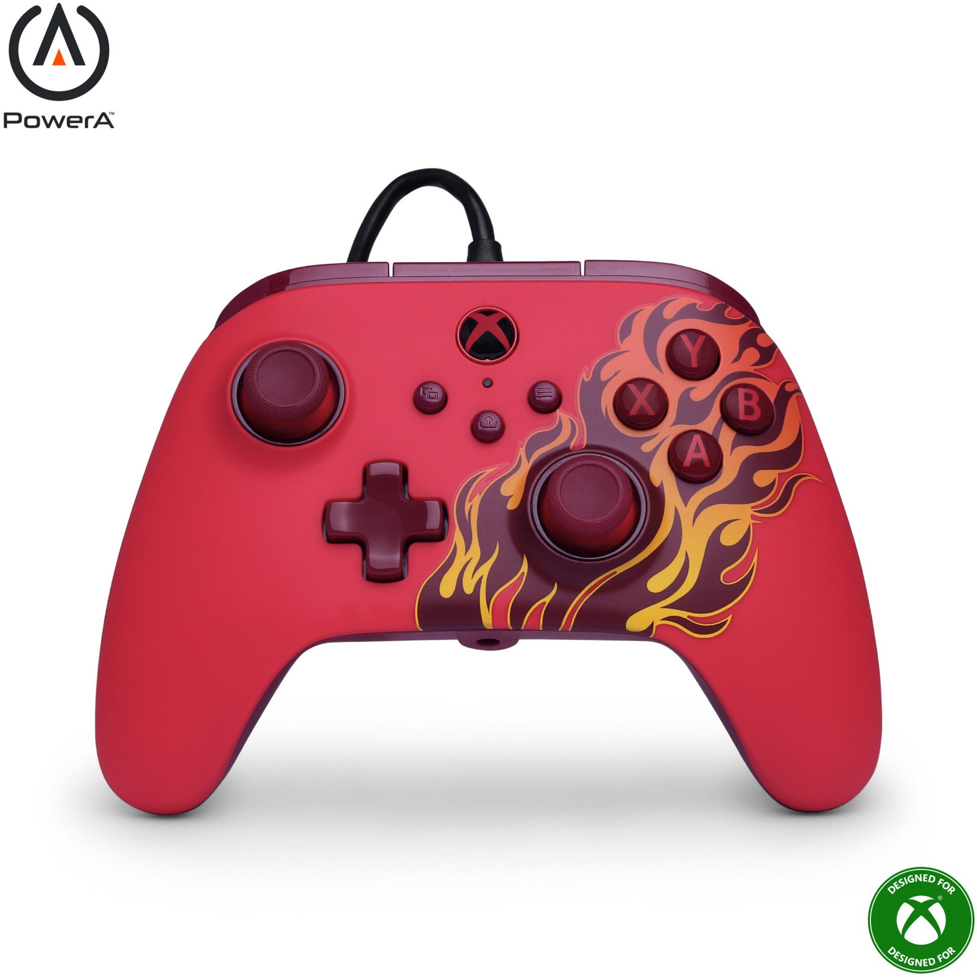 Manette Powera Advantage avec câble pour Xbox Series X|s - Red Fire (rouge, Xbox Series X|s, Xbox One, PC)