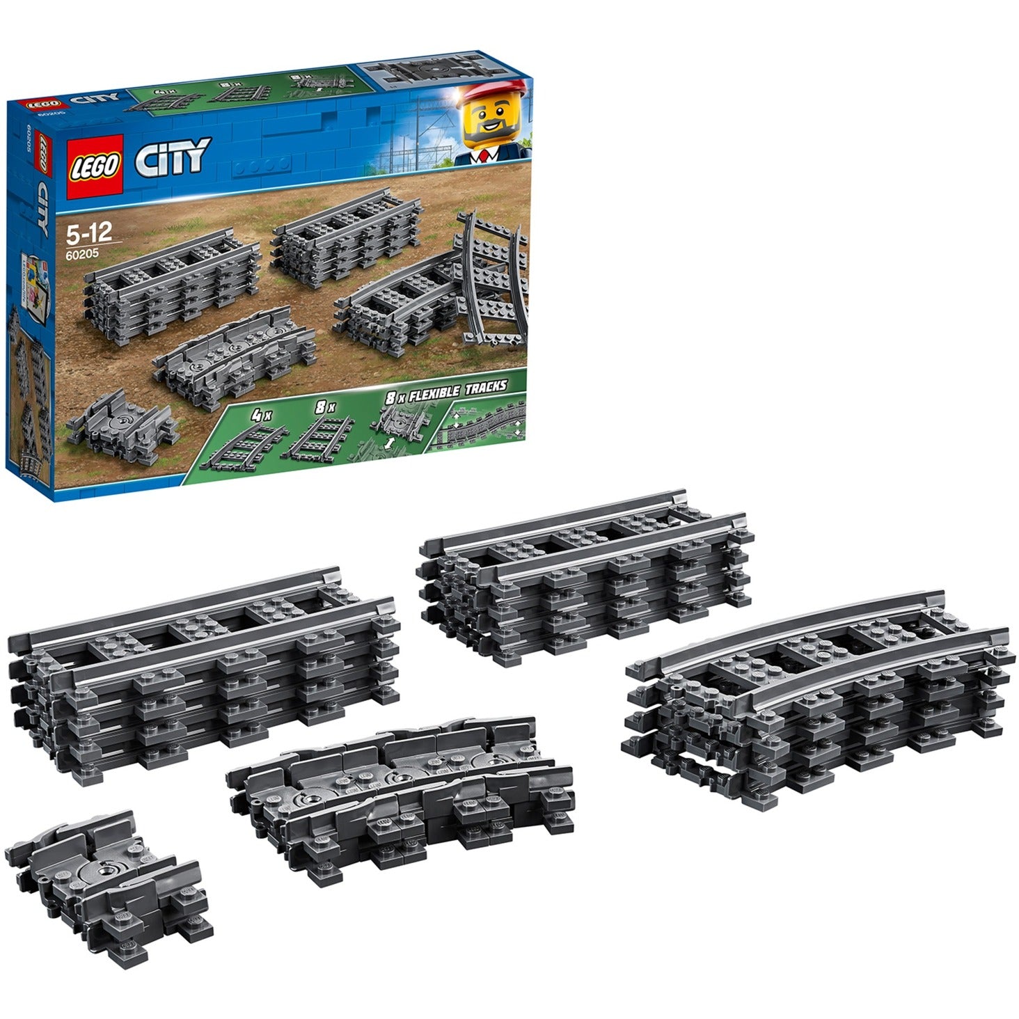 Lego City 60205 Rails flexibles 20 pièces