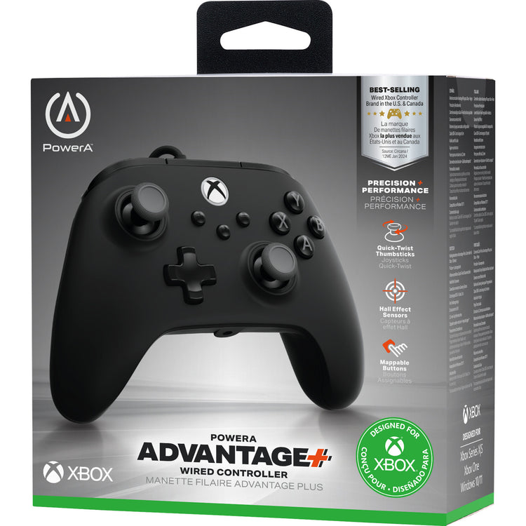 Powera Advantage Plus, manette filaire pour Xbox Series X|s (noir, Xbox Series X|s, Xbox One, PC)