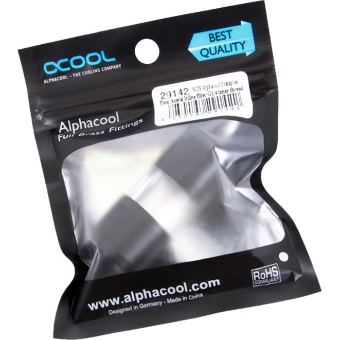 Alphacool eiszapfen filtre en ligne en acétal acrylique g1 4 filetage intérieur (noir transparent)