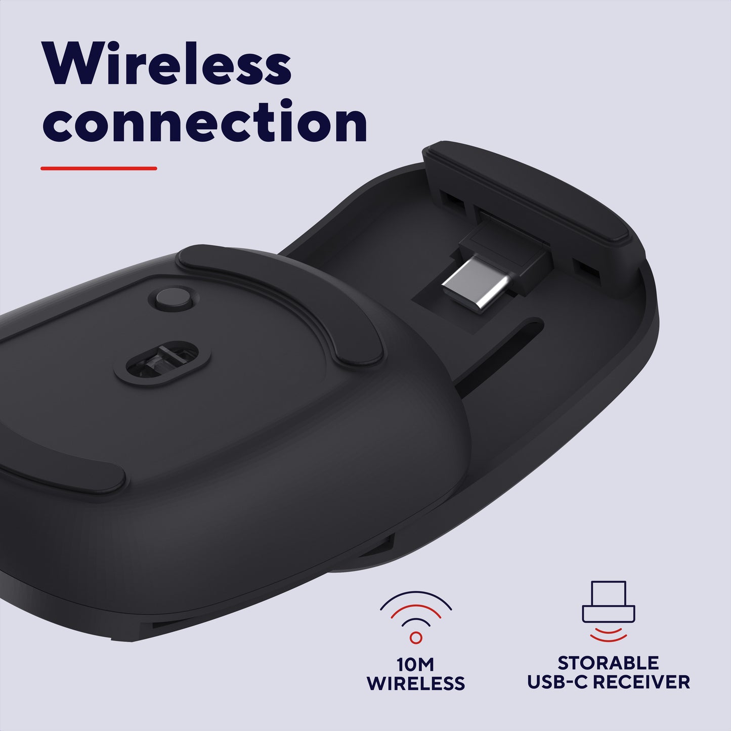 Souris de poche portable et rétractable Trust zylo (noir, 1 000 - 2 400 dpi)