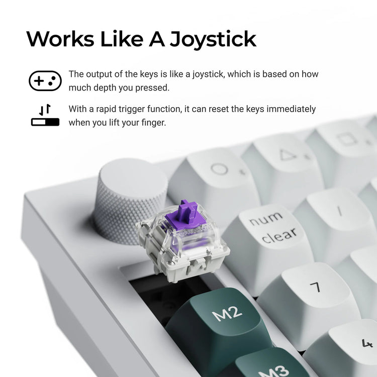 Keychron q0 he qmk pavé numérique personnalisé sans fil RVB pavé numérique mécanique (noir, disposition américaine (qwerty), nébuleuse magnétique Gateron à double rail, échange à chaud, RVB, touches PBT à double prise)