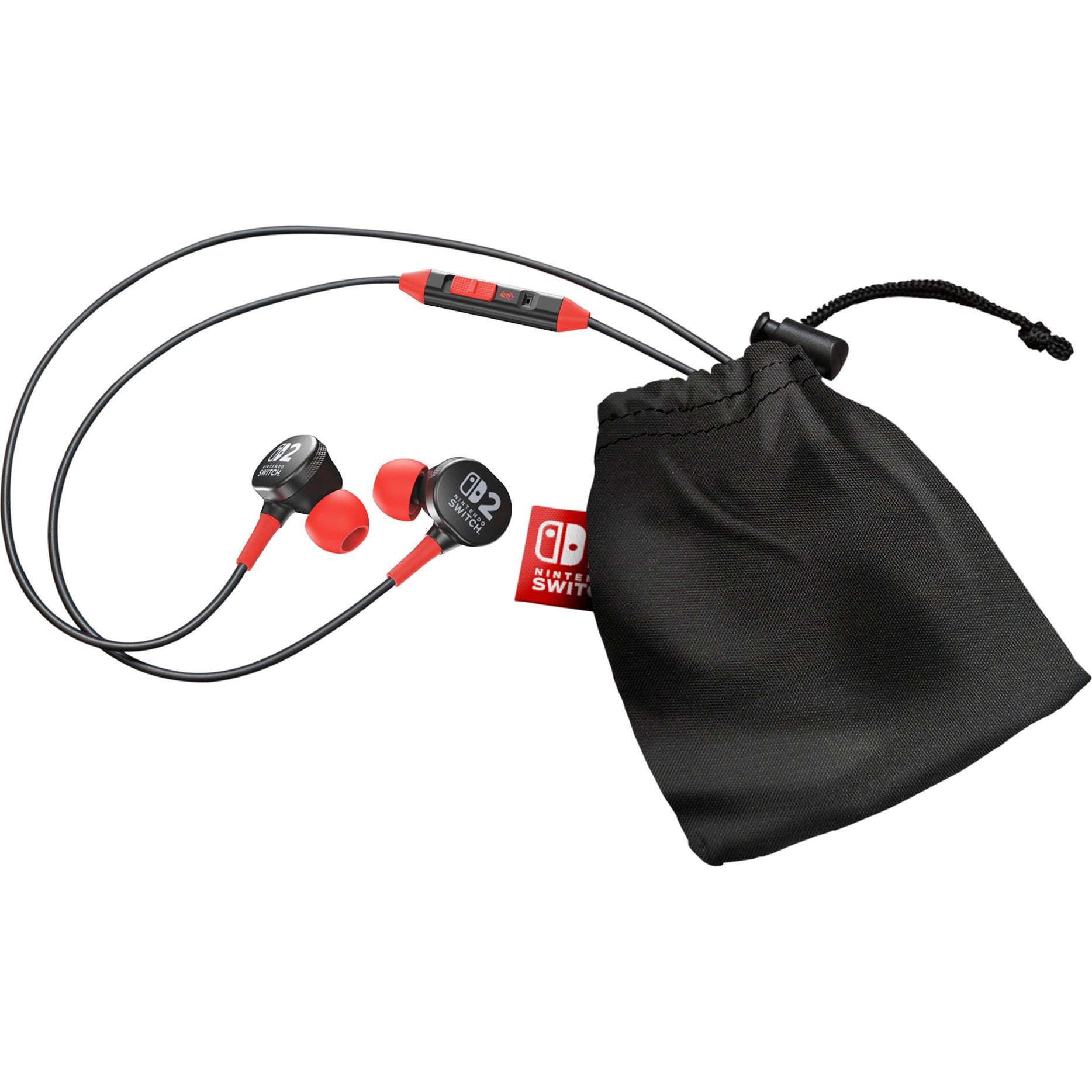 Écouteurs filaires Powera pour intra-auriculaires Nintendo Switch 2 (noir rouge, Nintendo Switch 2, Nintendo Switch, Nintendo Switch - modèle OLED, Nintendo Switch Lite)