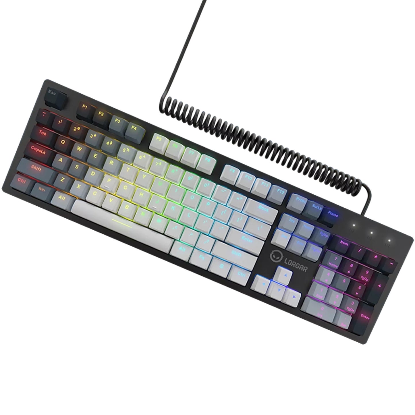 Lorgar azar 514, clavier de jeu (blanc, disposition américaine, logar dream, rgb)