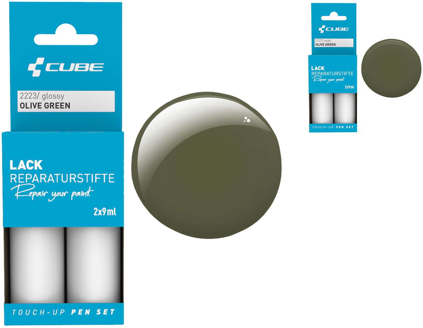 Set de stylos de retouche Cube vert olive