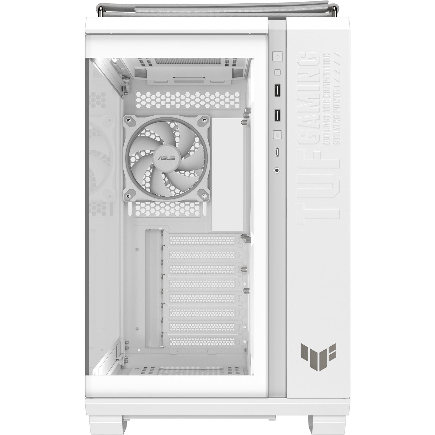 Boîtier tour midi Asus tuf gaming gt502 horizon argb (blanc | 3x usb-a | 1x usb-c | verre trempé)