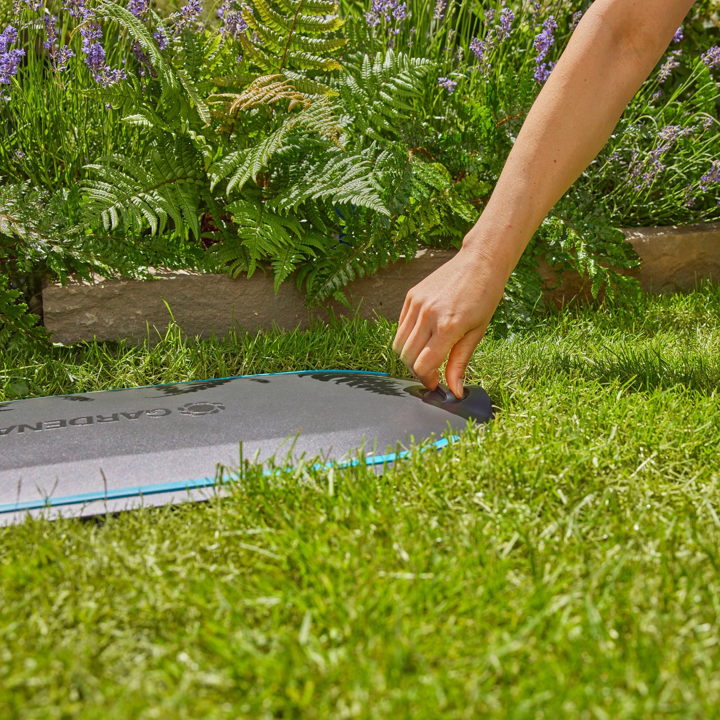 Gardena boîte à tuyaux sous couverture rollup m, enrouleur de tuyau de 20 mètres (noir turquoise)