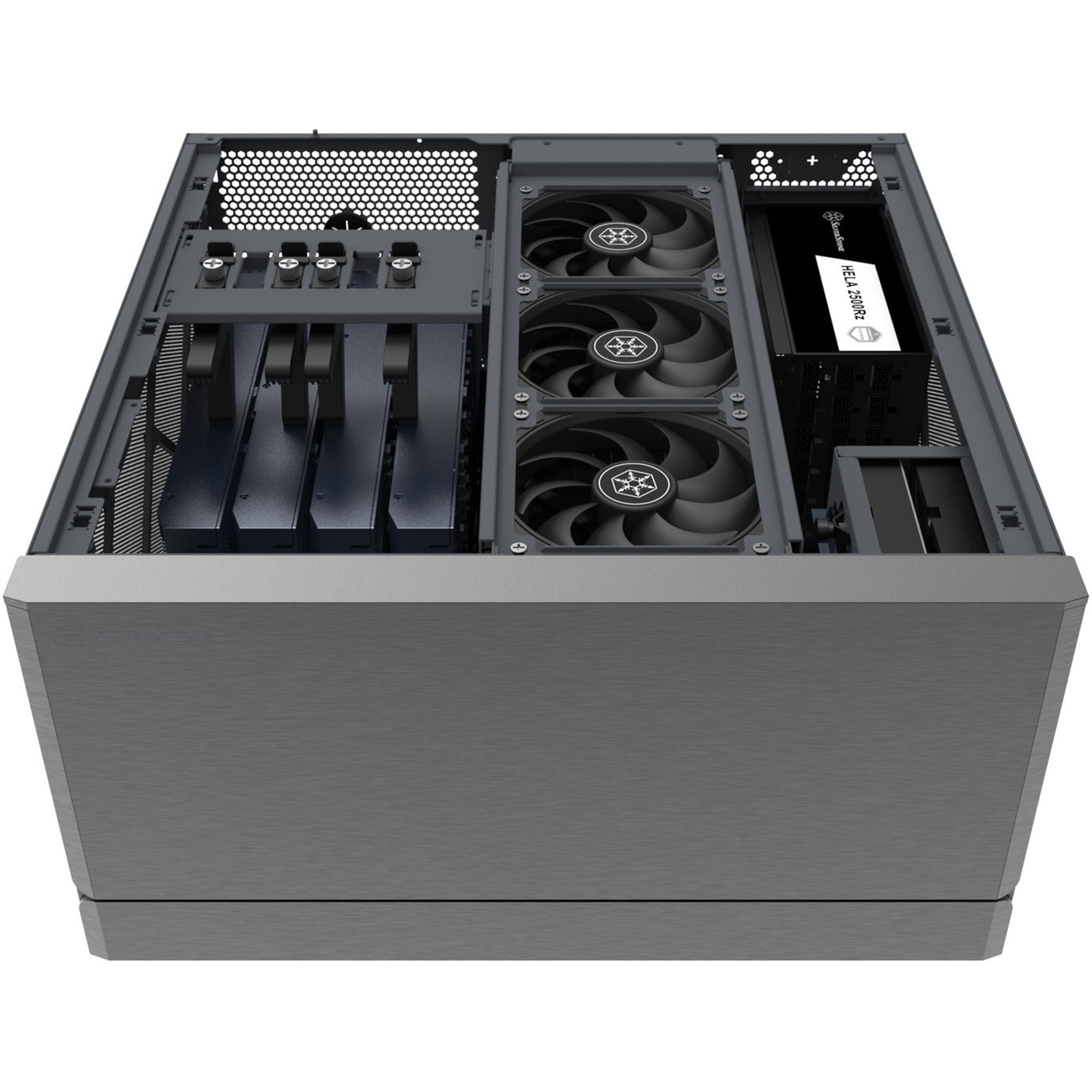 Boîtier Silverstone Crown 04 HTPC (gris foncé | 4x USB-A | 1x USB-C)