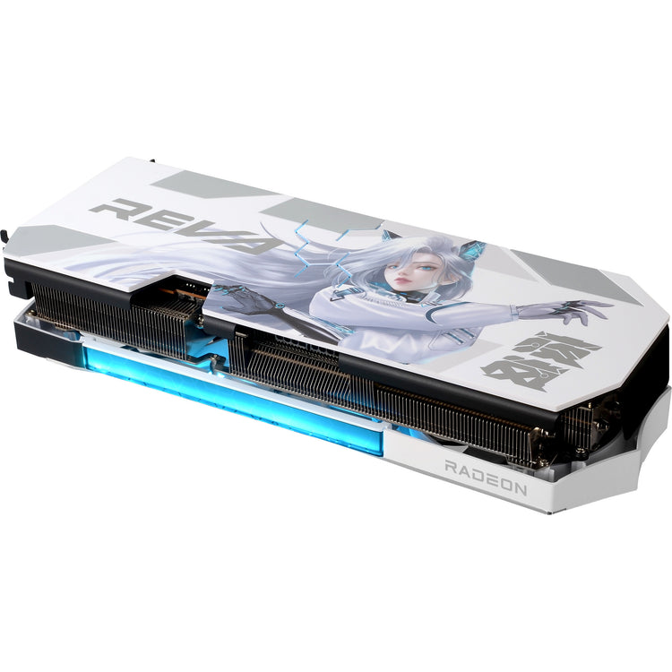 Carte graphique Powercolor Radeon RX 9070 XT Hellhound Reva16GB édition limitée (blanc noir, RDNA4, GDDR6, 3x display port, 1x HDMI)