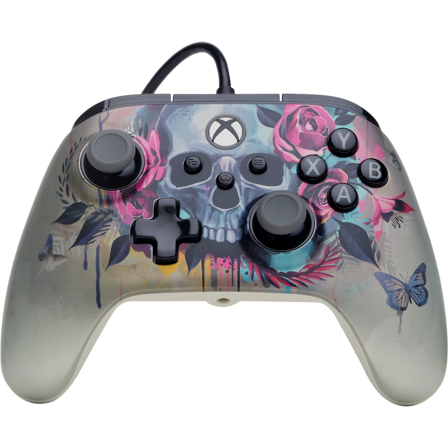 Manette filaire Powera Advantage Plus pour Xbox Series X|s - Bloom Gloom (argent, Xbox Series X|s, Xbox One, PC)