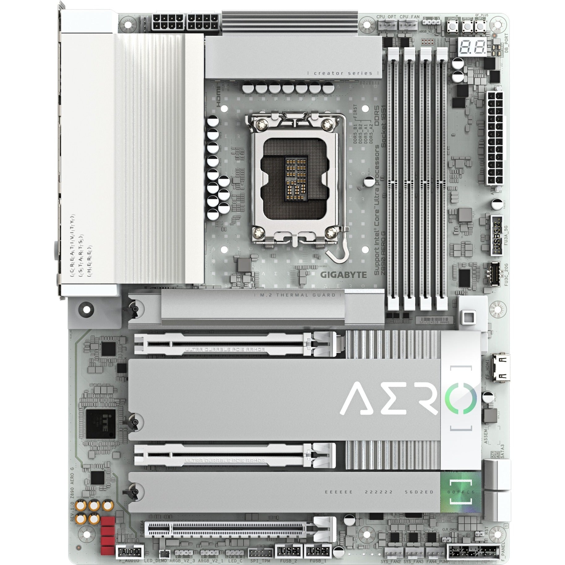 Gigabyte Gigabyte Z890 Aero G, ATX, LGA1851, Intel® Core ™ Ultra, 4x DDR5, 2,5 GBE X2, Wi-Fi 7, USB4, blanc