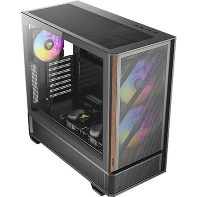 Boîtier tour midi Antec p30 argb (couleur bois noir | 2x USB-A | 1x USB-C | verre trempé)