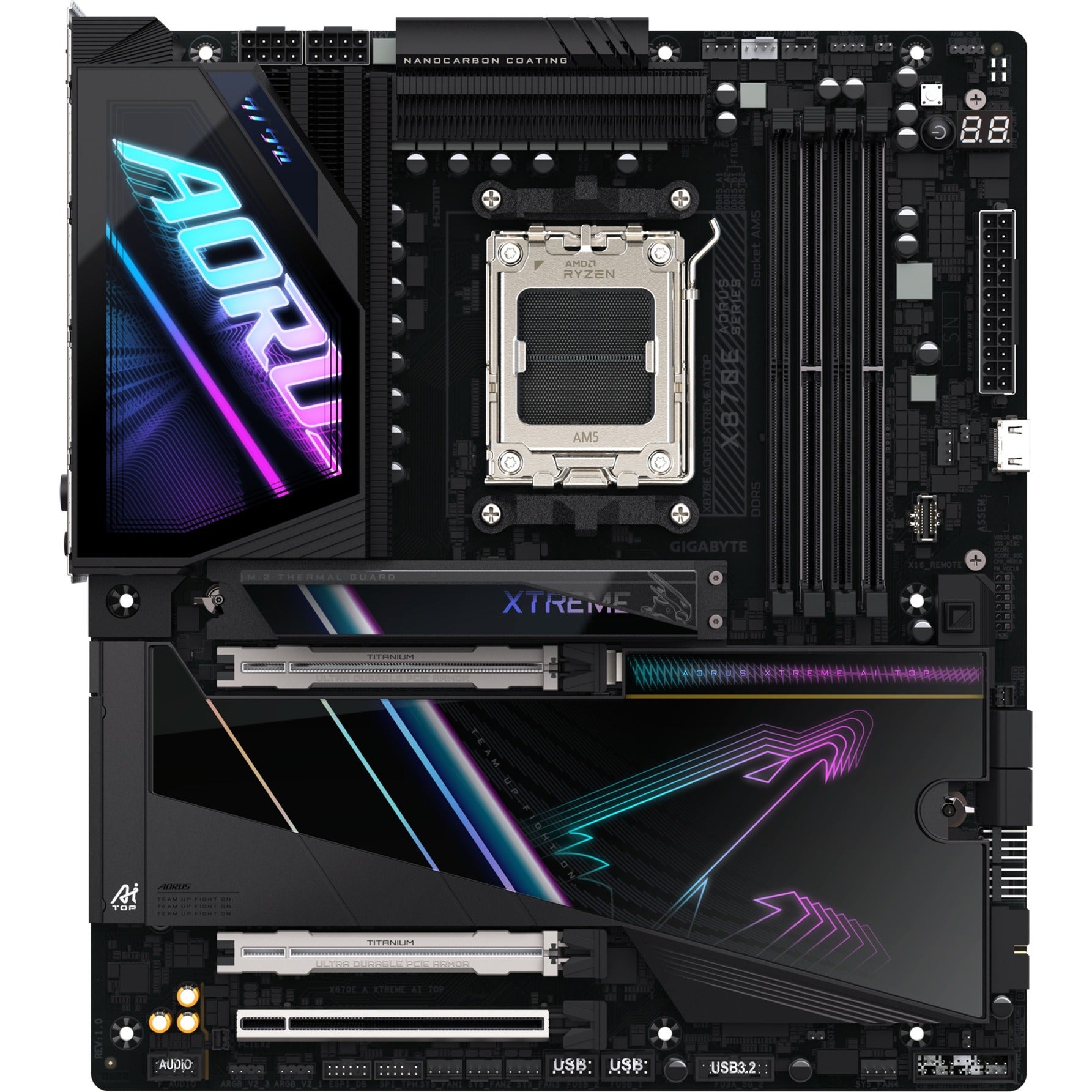 Carte mère Gigabyte x870e a xtreme AI top socket AM5 (noir, RAID, 2x 10 Go-LAN, WLAN, BT, Sound, E-ATX)